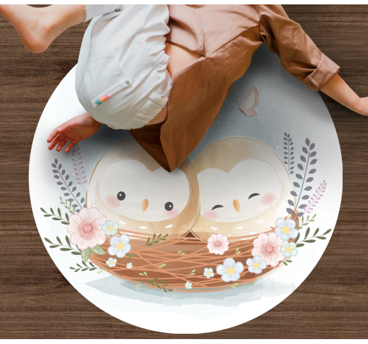 Koberec do dětské sovy a květin - TenStickers