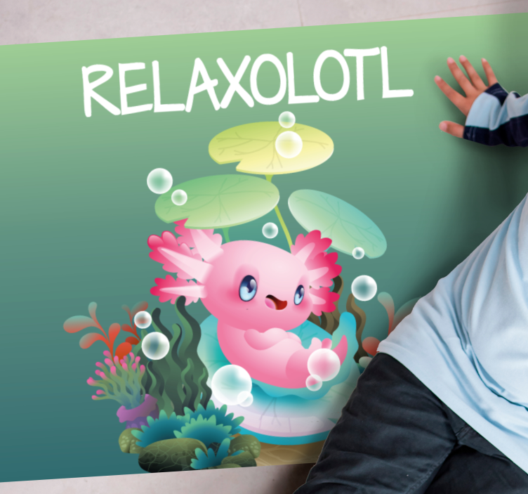 Dětský vinylový koberec "relaxolotl" s modrým vzorem - TenStickers