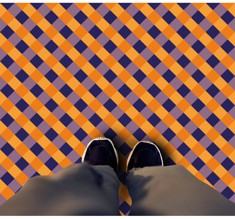 Diagonální barevné bloky Pruhovaný vinylový koberec - TenStickers