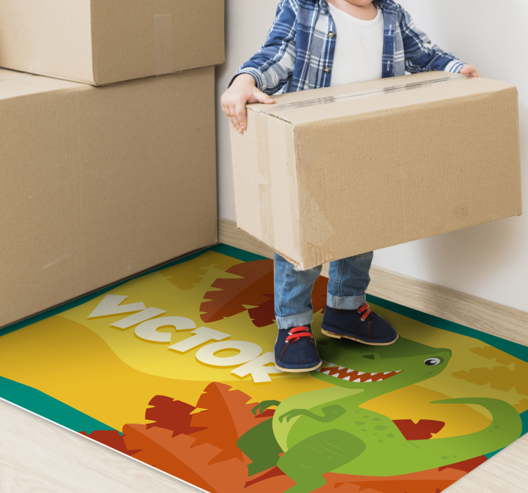 Dinosaur vinylový koberec se jménem - TenStickers