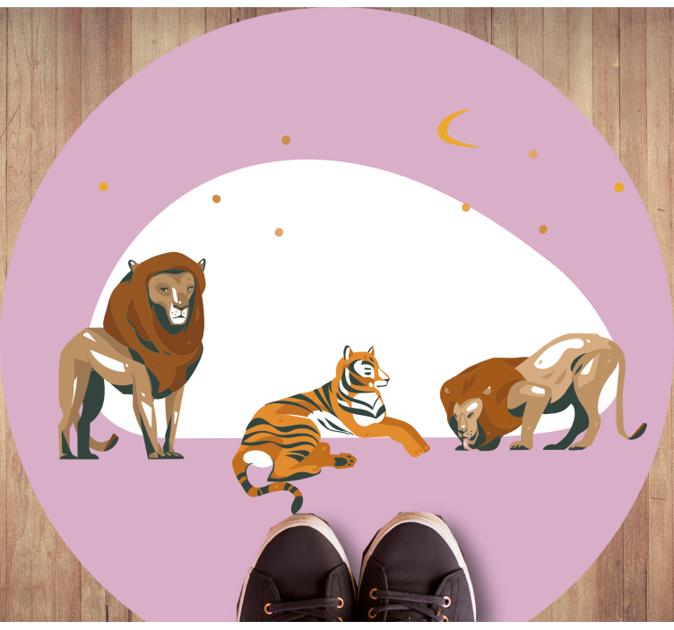 Divoká zvířata na safari Zvířecí vinylový koberec - TenStickers