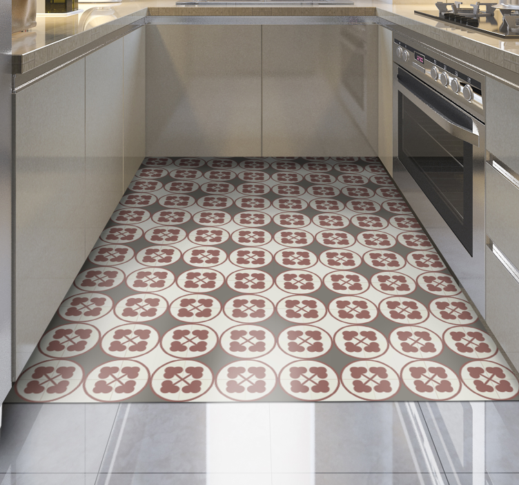 Dlaždice s kruhovým vzorem Mramorový vinylový koberec - TenStickers