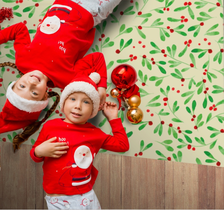 Dovolená bobule vzor Vinylový koberec Vánoce - TenStickers