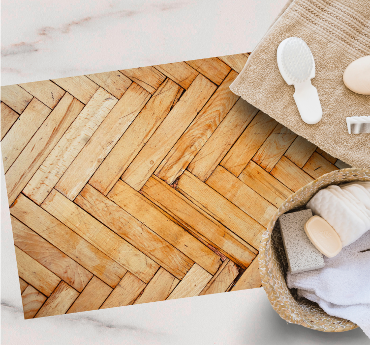 Koberec z dřevěných bloků "industriální styl". - TenStickers