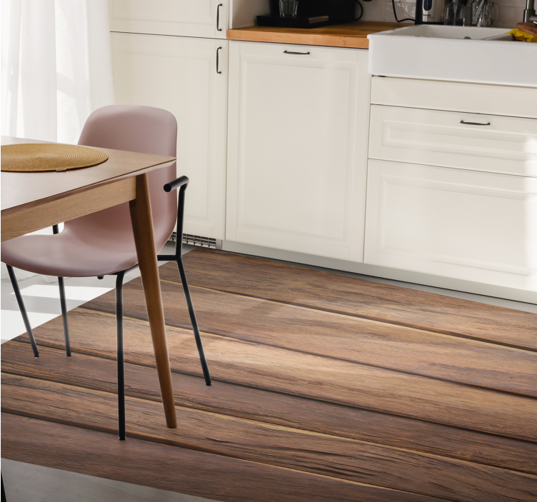 Dřevěný horizontální prkno koberec do obývacího pokoje - TenStickers