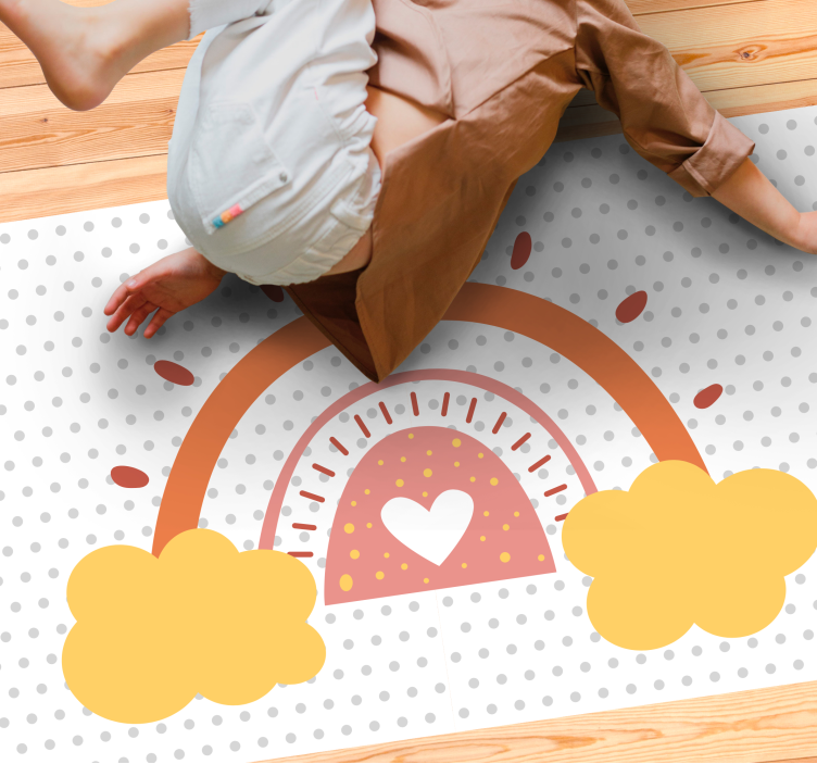 Duhová oblaková krajina Vinylový koberec do školky - TenStickers