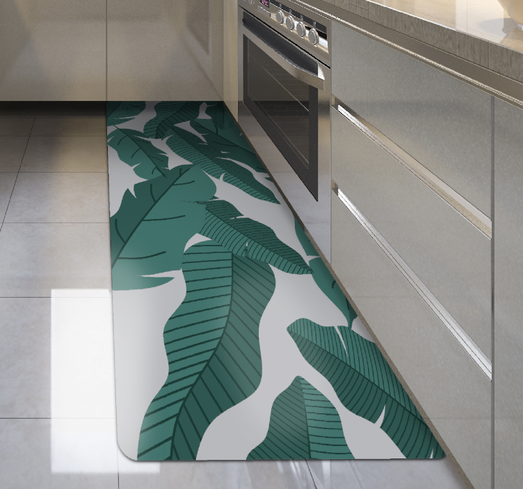 Džungle zelené listy květinový koberec - TenStickers
