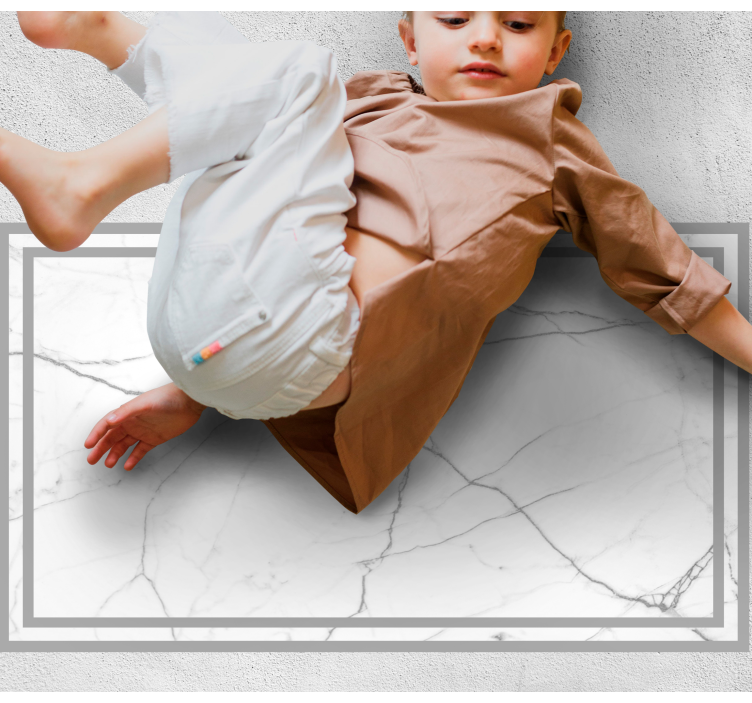 Elegantní bílé pruhy Mramorový vinylový koberec - TenStickers