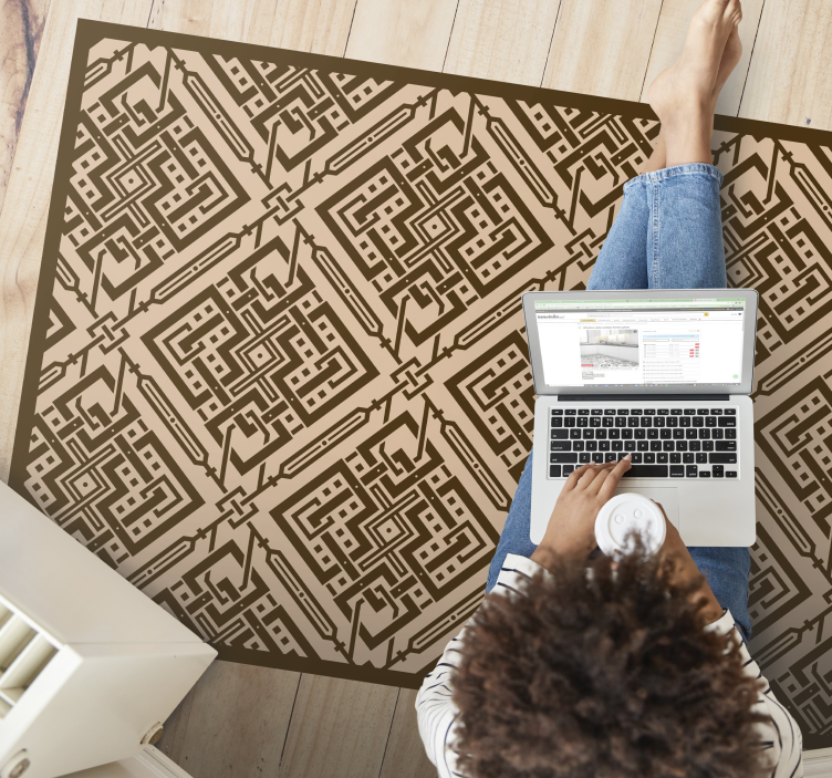 Elegantní geometrický prvek Vinylový koberec obývací pokoj - TenStickers