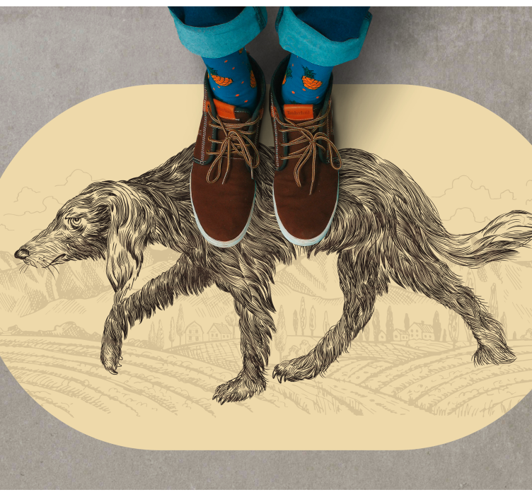 Elegantní psí silueta Zvířecí vinylový koberec - TenStickers