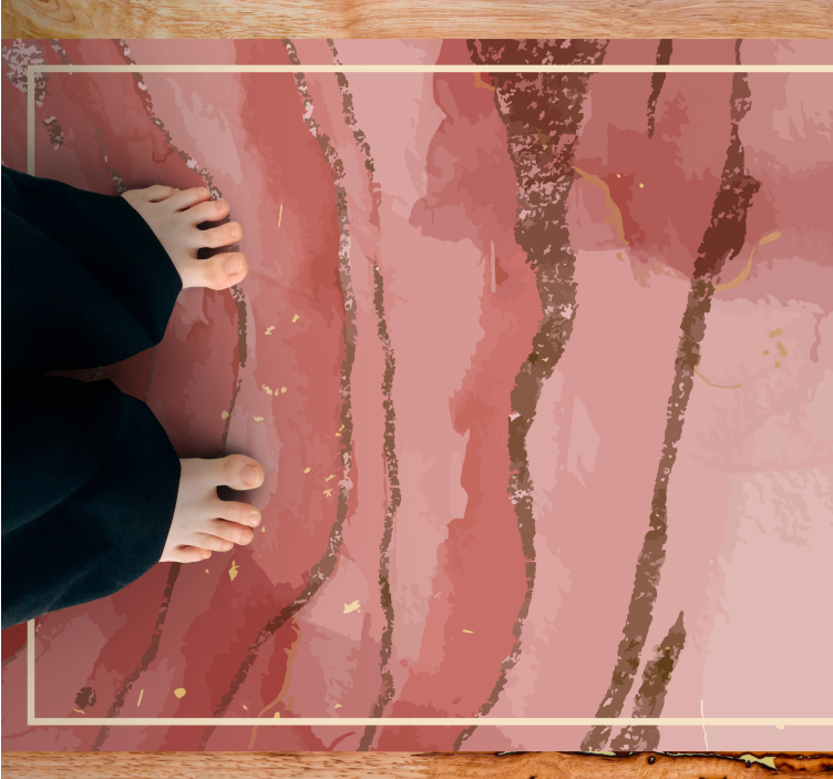 Elegantní růžové víry Mramorový vinylový koberec - TenStickers