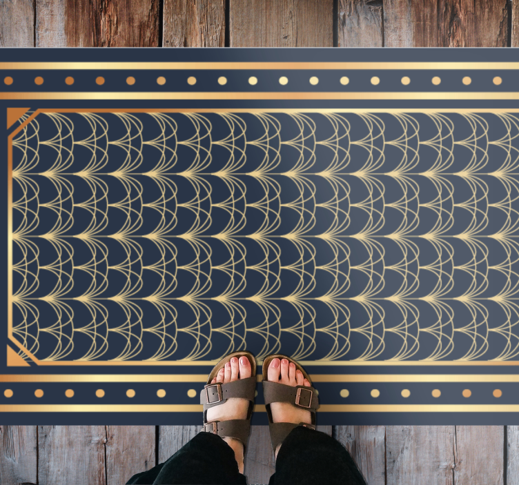 Elegantní vlnové vzory Geometrický vinylový koberec - TenStickers