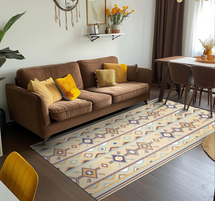 Etnický berber Béžový vinylový koberec - TenStickers