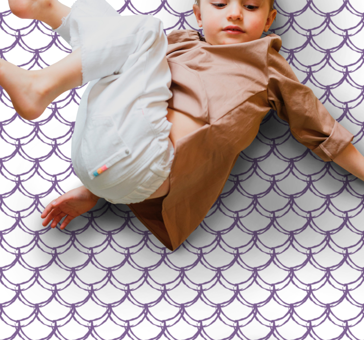 Fialový vzor hřebenatek Vinylová hrací podložka - TenStickers