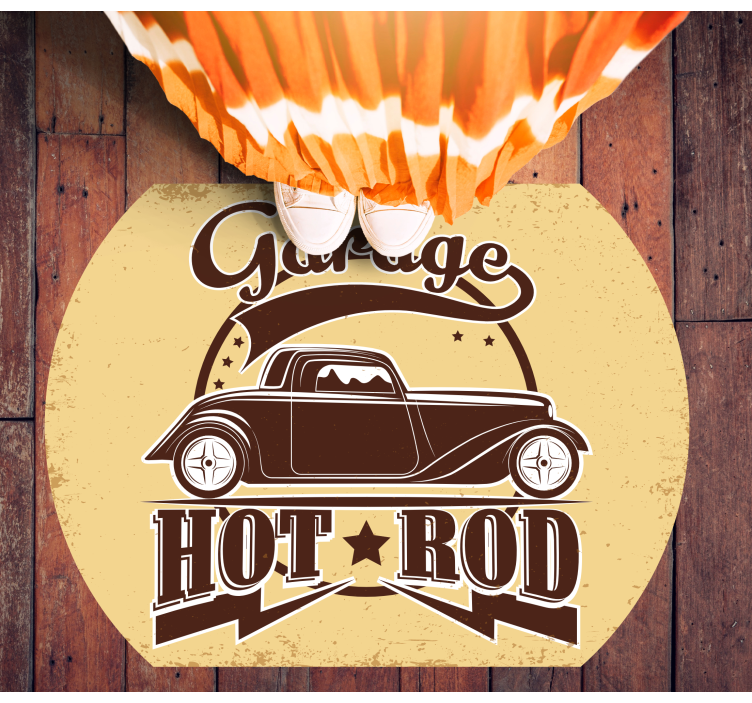 Garážový hot rod Vintage vinylový koberec - TenStickers
