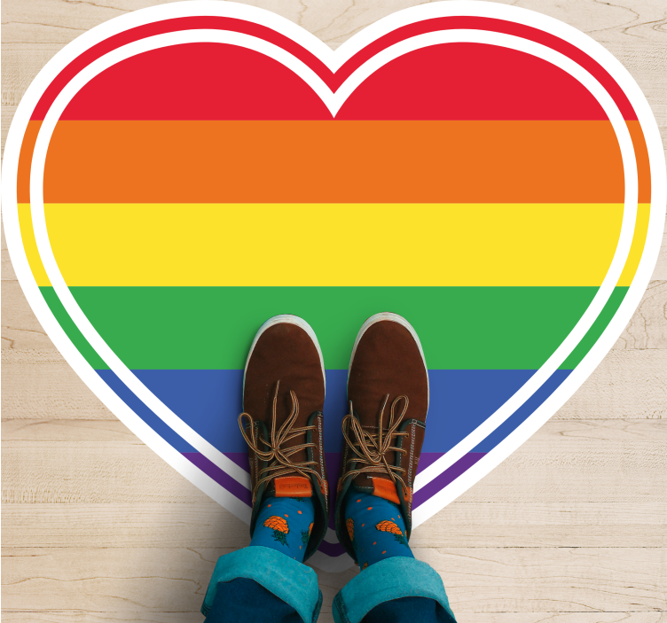 Gay pride byt v ložnici ve tvaru srdce - TenStickers