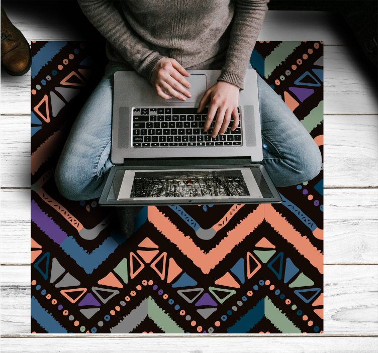 Geometrické barevné sekce Skandinávský vinylový koberec - TenStickers