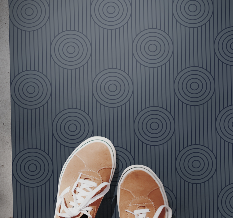 Geometrické kruhové motivy Geometrický vinylový koberec - TenStickers