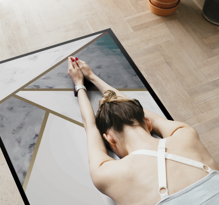 Geometrické mramorové akcenty Vinylový koberec s texturou - TenStickers