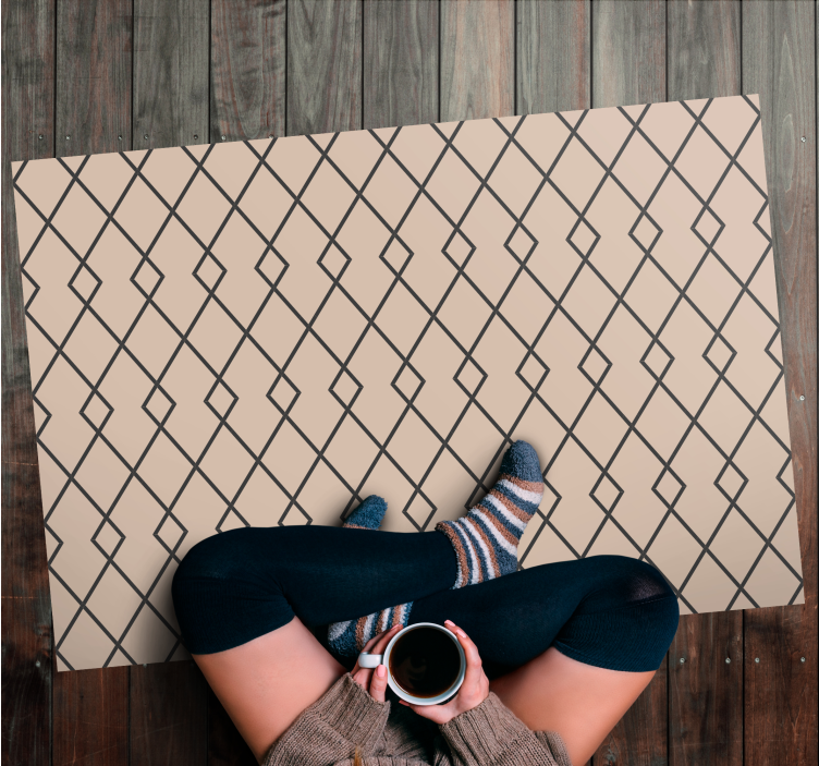 Geometrický béžový diamantový vzor geometrické koberce - TenStickers