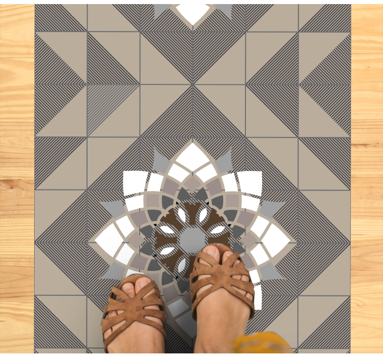 Geometrický květinový motiv Mozaikový vinylový koberec - TenStickers