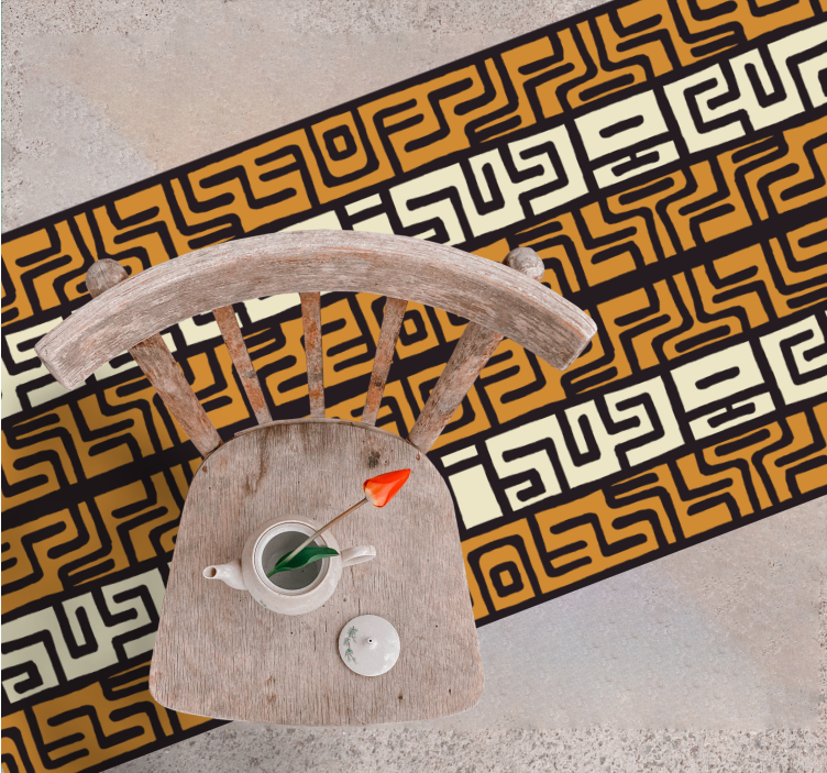 Geometrický labyrintový vzor Pruhovaný vinylový koberec - TenStickers