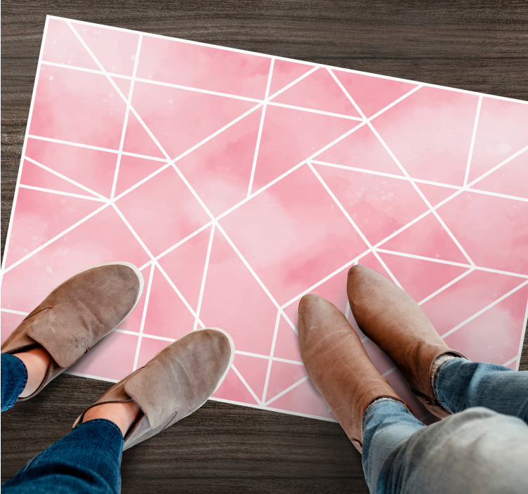 Geometrický růžový vzor Geometrický vinylový koberec - TenStickers