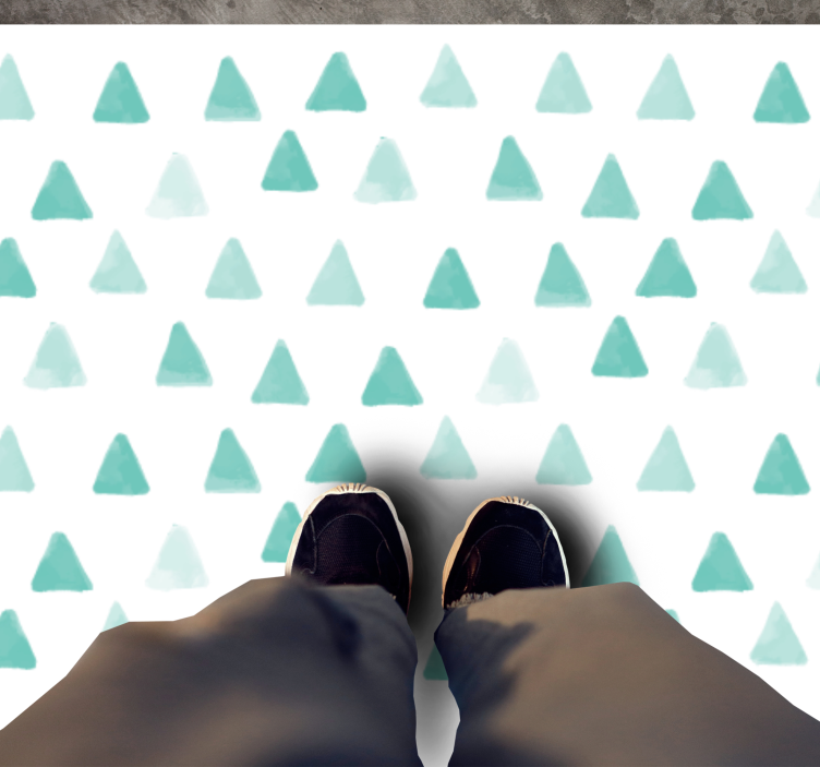 Geometrický vinylový koberec s trojúhelníkovými motivy - TenStickers