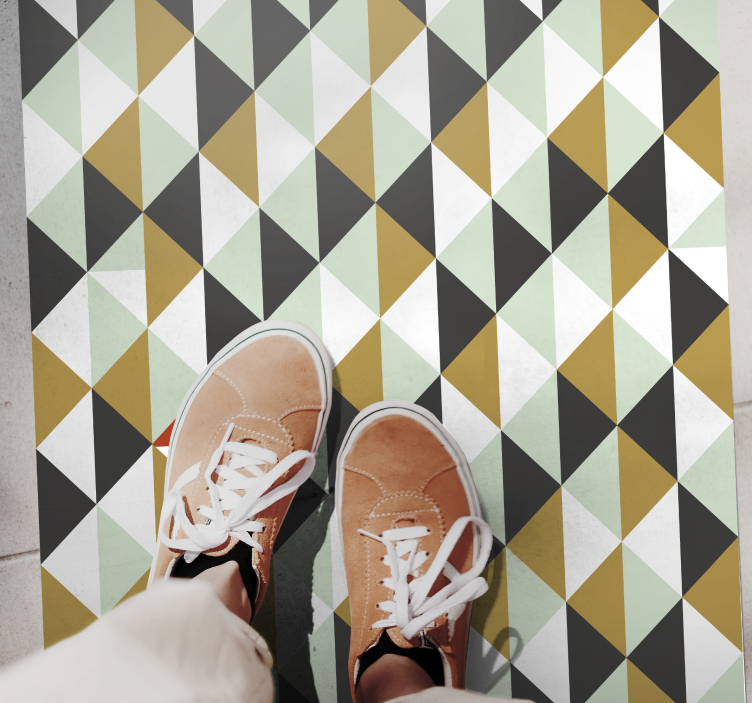 Geometrický vinylový koberec trojúhelníková mozaika - TenStickers