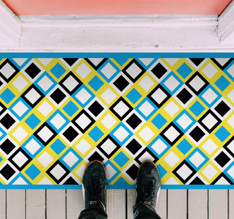 Geometrický vzor argyle Geometrický vinylový koberec - TenStickers