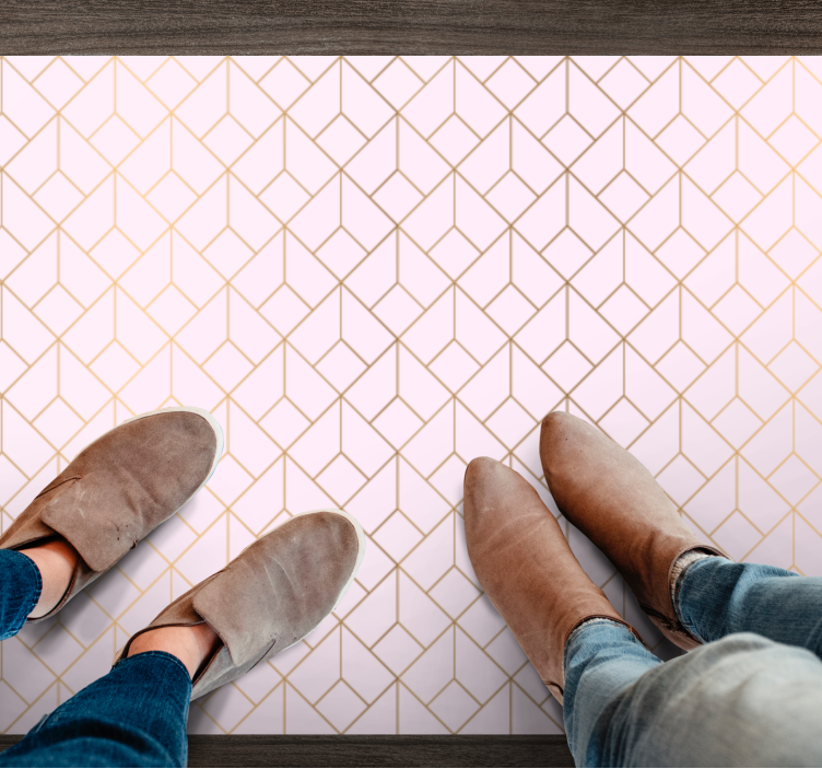 Geometrický vzor krychle Geometrický vinylový koberec - TenStickers