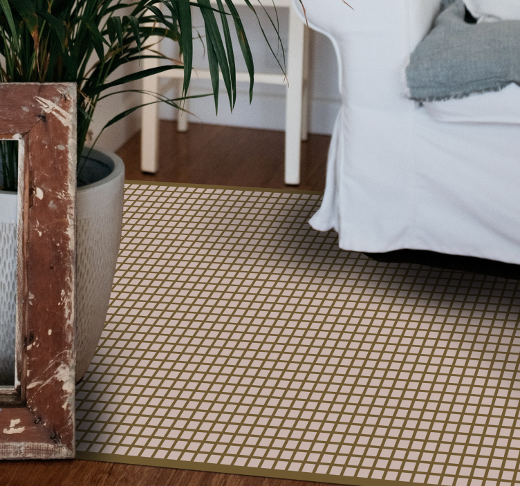 Geometrický vzor mřížky Pruhovaný vinylový koberec - TenStickers