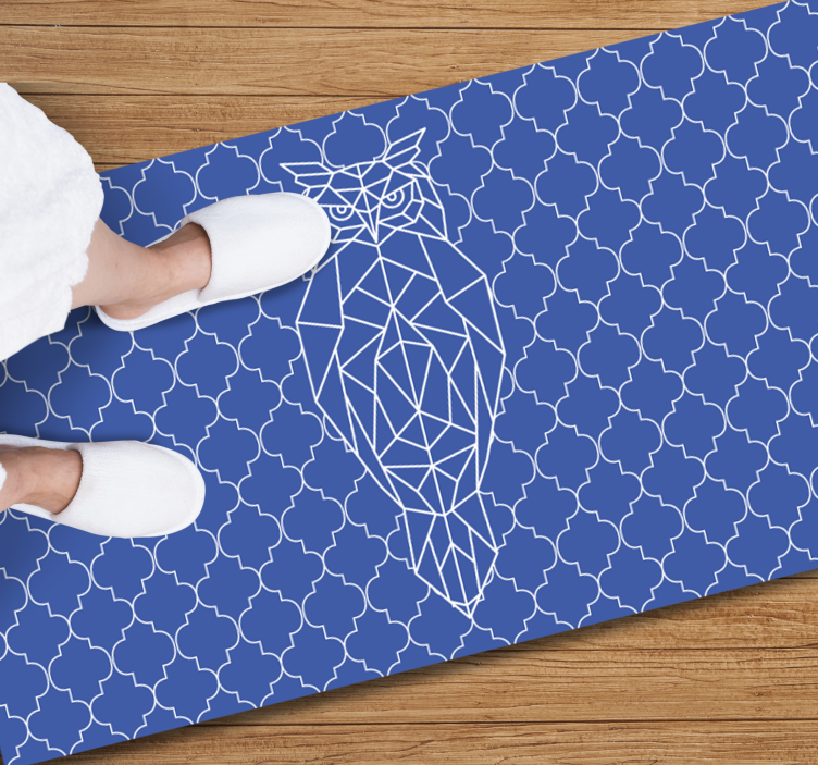 Geometrický vzor sovy Zvířecí vinylový koberec - TenStickers