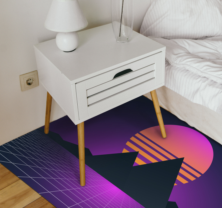 Geometrie retro západu slunce Vintage vinylový koberec - TenStickers