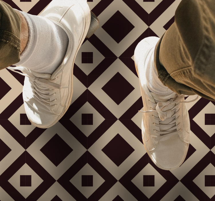 Ilustrace s diamantovým vzorem Geometrický vinylový koberec - TenStickers