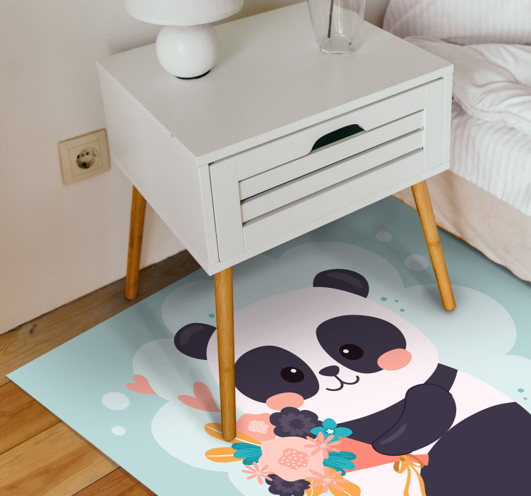 šťastný panda tvář zvířecí koberec - TenStickers