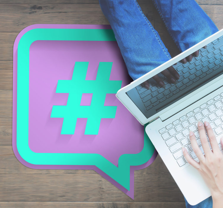 Nádherný moderní vinylový koberec s hashtagem - TenStickers