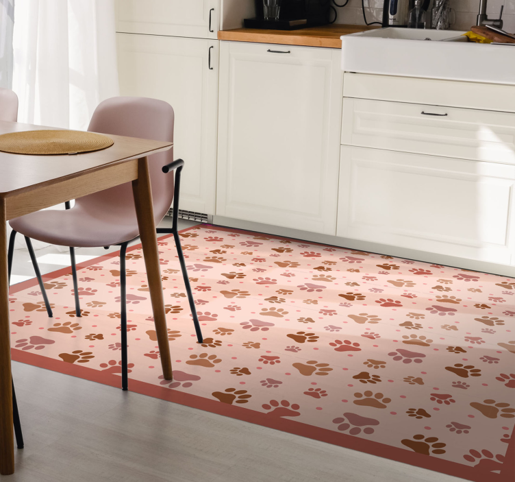 Vinylový koberec s hnědými tlapkami se zvířecím potiskem - TenStickers