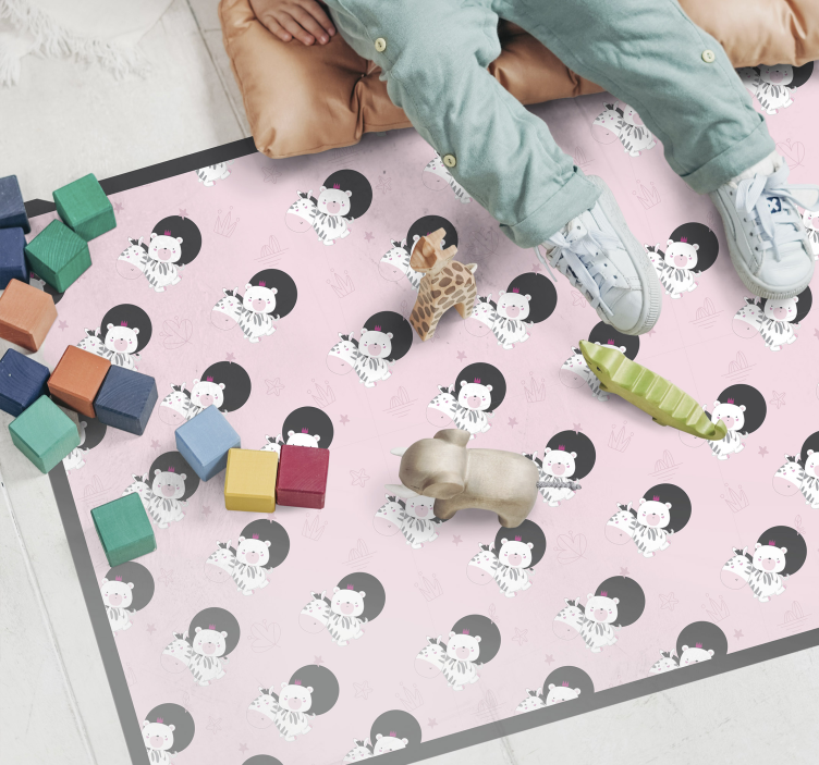 Hravá grafika baleríny Vinylový koberec pro děti - TenStickers