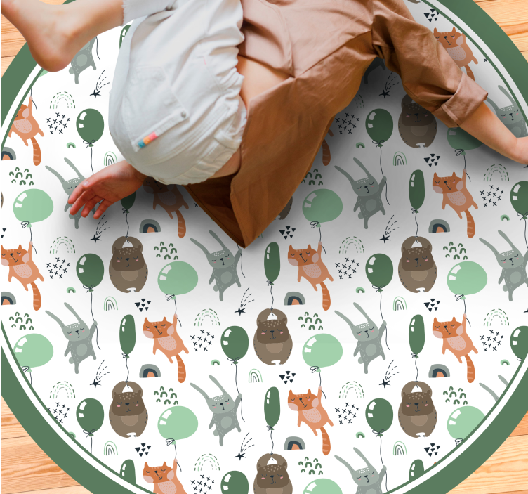 Hravé zvířecí balónky Vinylový koberec pro děti - TenStickers