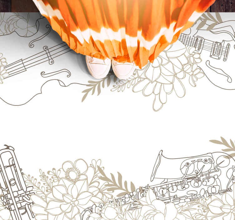 Vinylový koberec s květinami a rostlinami harmonie květin - TenStickers