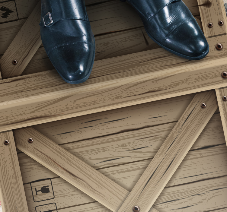 Iluze dřevěné bedny vinylový koberec s efektem dřeva - TenStickers
