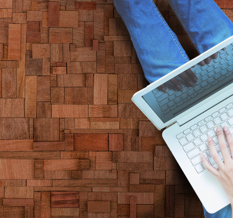 Imitace dřevěných cihel dřevěný efekt vinylový koberec - TenStickers