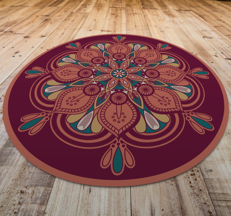 Indický styl mandala květina vinyl koberec - TenStickers