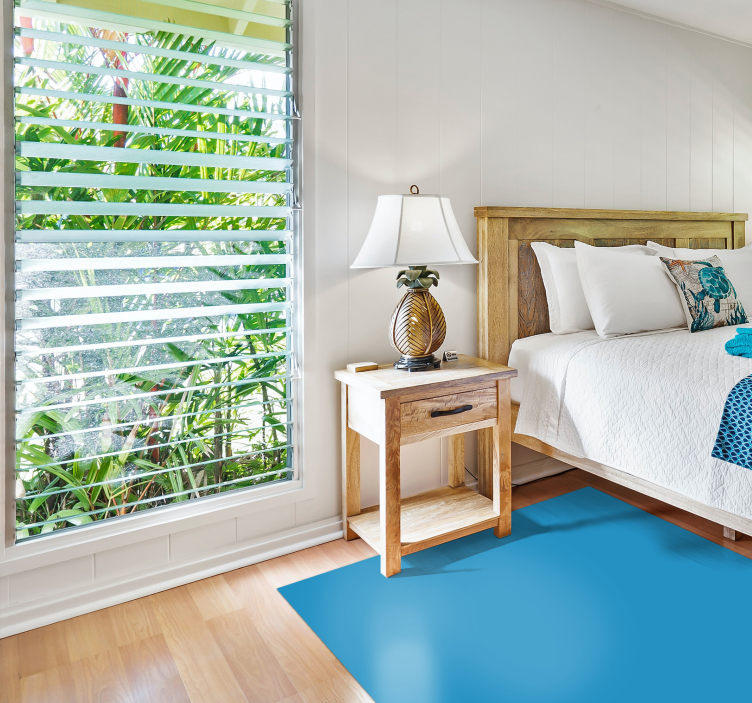 Jednobarevný motiv Modrý vinylový koberec - TenStickers