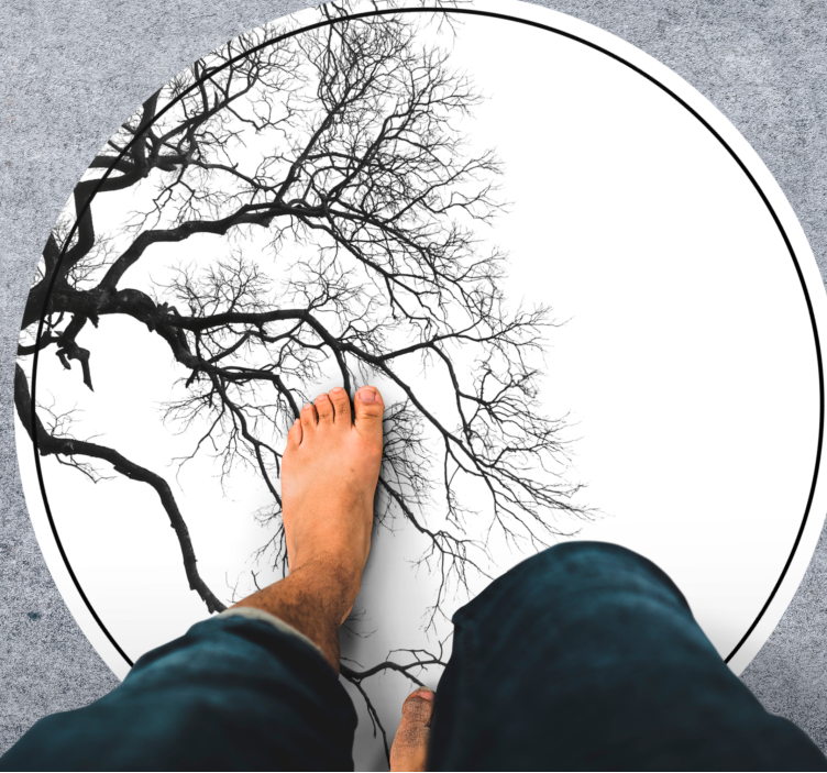 Moderní dřevěný koberec s prasknutím jedné větve - TenStickers