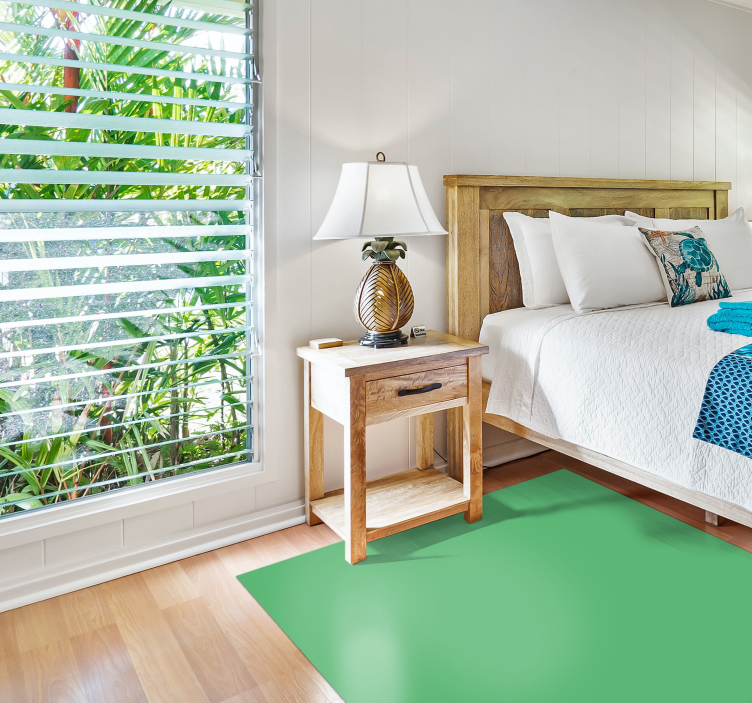 Jednobarevný design Zelený vinylový koberec - TenStickers