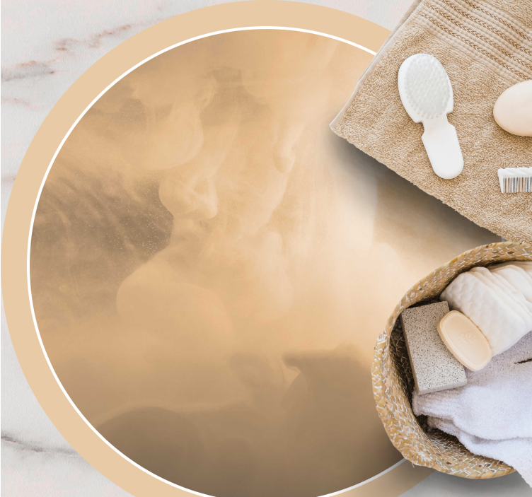 Jemné krémové vlny Koupelnový vinylový koberec - TenStickers