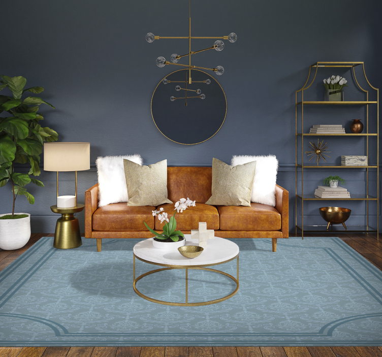 Jemně modré baroko Vinylový koberec v jídelně - TenStickers