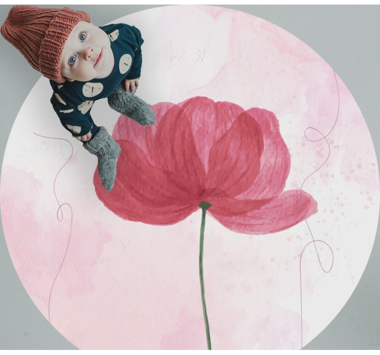 Akvarelový mák Vinylový koberec s květinami a rostlinami - TenStickers